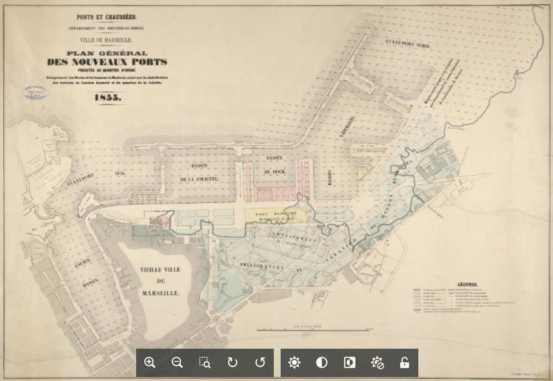 plan ancien représentant le nouveau port tel qu'il été prèvu